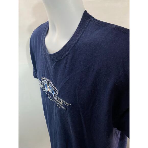 Vintage Kennedy Space Center Atlantis System T-Shirt Blue Size L Shuttle NASA - Picture 6 of 8